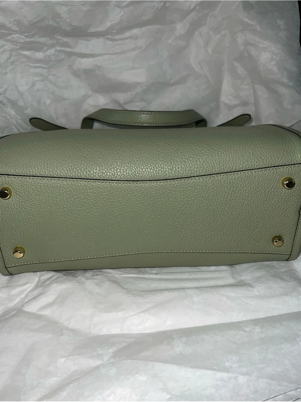 Coach Erin Sage Green Pebbled Leather Shoulder Bag with Gold Hardware